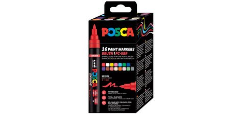 Marqueur à pigment PC-5BR BRUSH, étui de 16, assorti