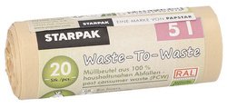 Sac poubelle 'Waste-to-Waste', 18 litres, marron