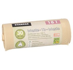 Sac poubelle 'Waste-to-Waste', 18 litres, marron