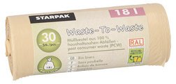 Sac poubelle 'Waste-to-Waste', 18 litres, marron