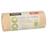 Sac poubelle 'Waste-to-Waste', 30 litres, marron