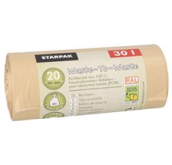 Sac poubelle 'Waste-to-Waste', 30 litres, marron