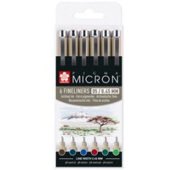 Feutre fin PIGMA MICRON 05, couleur terre, étui de 6