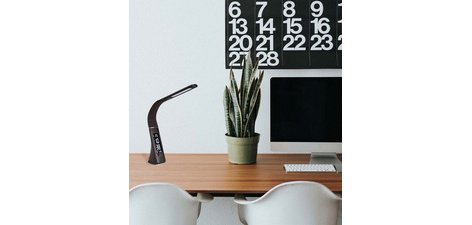 Lampe de table à LED CLARK, socle, noir