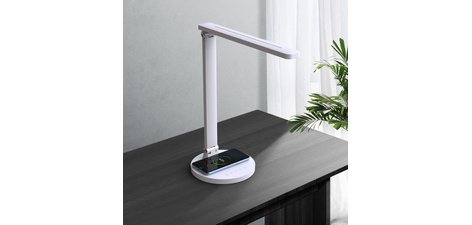 Lampe de table à LED ATIAS, socle, blanc