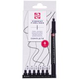 ROYAL TALENS Feutre Pigment Fineliner, set de 6, noir