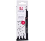 ROYAL TALENS Feutre Pigment Fineliner Fine, set de 3, noir
