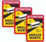 Plaques magnétiques + autocollant Angles morts, 3 pièces