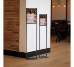 Porte-visuel sur pied, A4 métal, noir