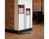 Porte-visuel sur pied, A4 métal, noir