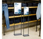 Porte-visuel sur pied, A4 métal, noir