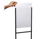 Porte-visuel sur pied, A4 métal, noir