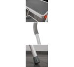 Escabeau pliable en acier, 3 niveaux, blanc/gris