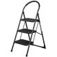 Escabeau pliable en acier, 3 niveaux, noir