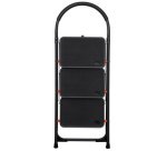 Escabeau pliable en acier, 3 niveaux, noir