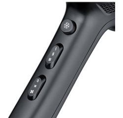 Sèche-cheveux HT 0165, avec cordon extractible, noir