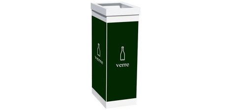Glass recycling collector, white