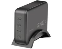 Chargeur de bureau USB-C, 4 ports, GaN, 240 W