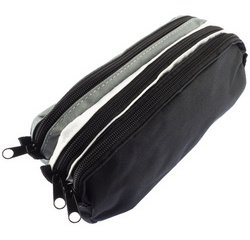 Etui, 3 compartimenten, oranje/blauw/fuchsia