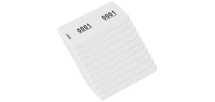 Bloc numéroté 1-1000, 105 x 42 mm