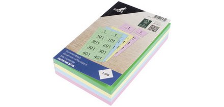 Bloc numéroté 1-500, assorti