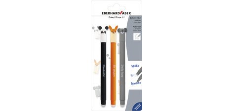 Stylo encre gel Animal Erase it! blister de 3