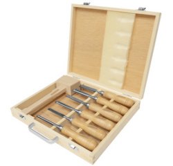 BRÜDER MANNESMANN Jeu d'outils de sculpture bois, 7 pièces