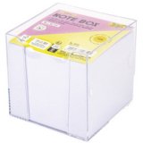 Bloc cube avec boîtier, 90 x 90 mm,transparent/couleur