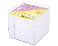 Bloc cube avec boîtier, 90 x 90 mm,transparent/couleur