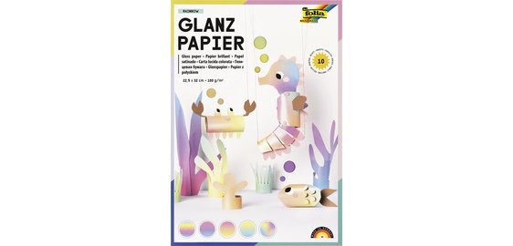 Rainbow glossy paper, 225 x 320 mm, 100 g/m²