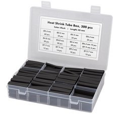 Set de gaines thermorétractables, 300 pièces, noir