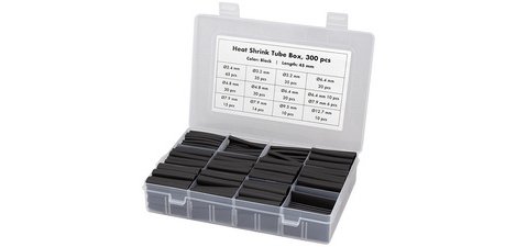 Set de gaines thermorétractables, 300 pièces, noir