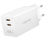 Chargeur secteur USB, 2x USB-C PD, 65 W, blanc