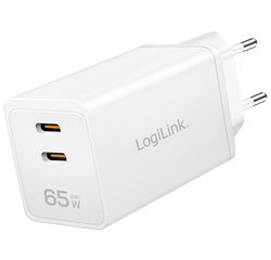 Chargeur secteur USB, 2x USB-C PD, 65 W, blanc