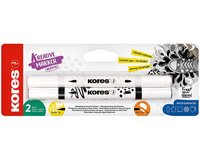 Marqueur acrylique Duo, 2 pointes, set de 6, assorti