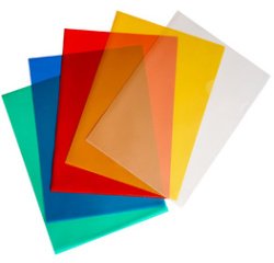 Pochette coin, A4, PP, 0,12 mm, grainé, coloré