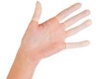 Doigtier en latex, sans poudre, L, blanc