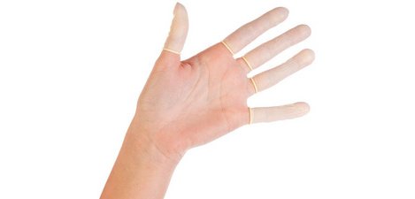 Doigtier en latex, sans poudre, M, blanc