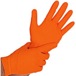 Gant en nitrile DIAMOND GRIP, L, orange