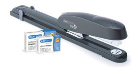 ECO long arm stapler, with staples, black