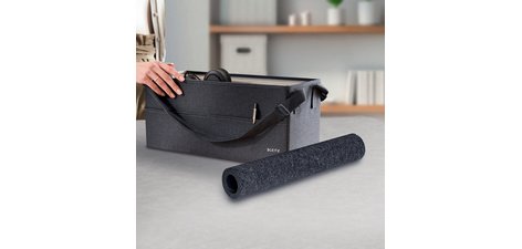 Sous-main, 70 x 36 cm, en feutre, gris foncé