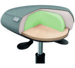 Ergo Active Stool, casters + balanced seat