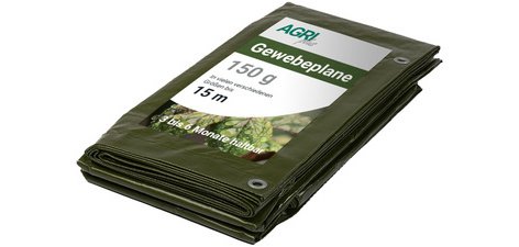 Bâche toile avec oeillets, 6 x 8 m, 150 g, vert