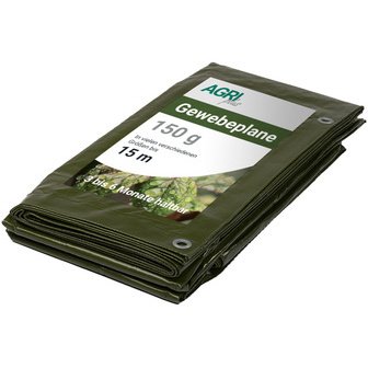 Bâche toile avec oeillets, 3 x 4 m, 150 g, vert