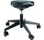 Tabouret Ergo, roulettes et assise confortable, noir