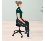 Tabouret Ergo, roulettes et assise confortable, noir