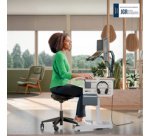 Tabouret Ergo, roulettes et assise confortable, noir