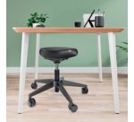 Tabouret Ergo, roulettes et assise confortable, noir
