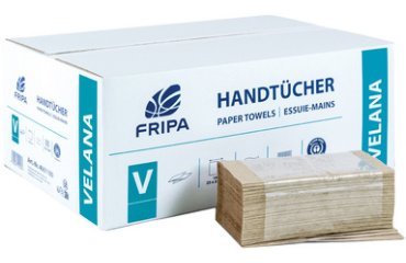 Fripa Essuie-mains VELANA, 250 x 230 mm, pli en V, marron