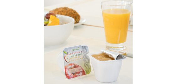 Compote de pommes, 48 portions, dans un carton